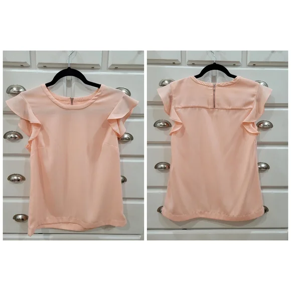 J.crew Blush Pink Ruffle Blouse - Picture 2 of 8